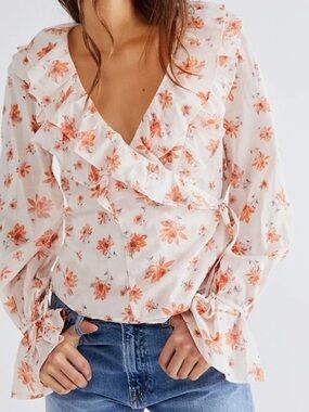 Free People Amanda’s Wrap Ruffle Top